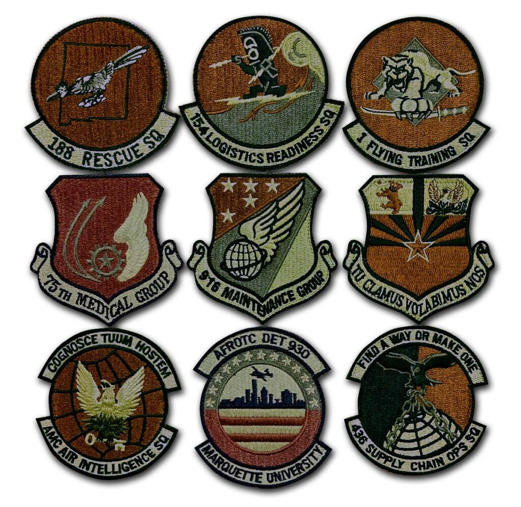USAF OCP Patches from Conrad Embroidery Co. TIOH approved designs.